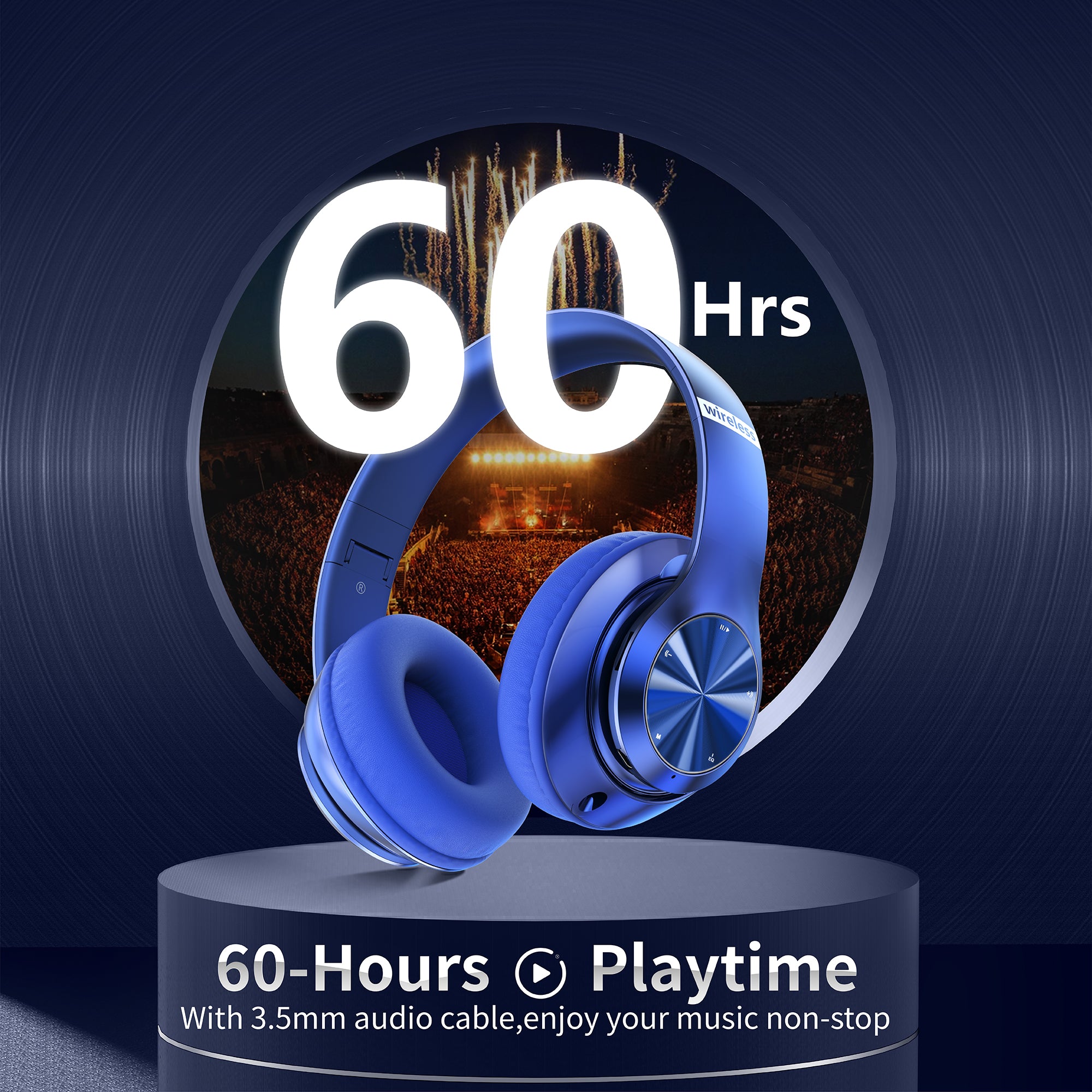 9S Bluetooth Headphones Blue