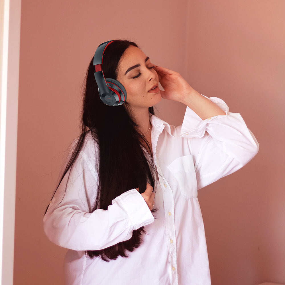 6S Bluetooth Headphones Black Red