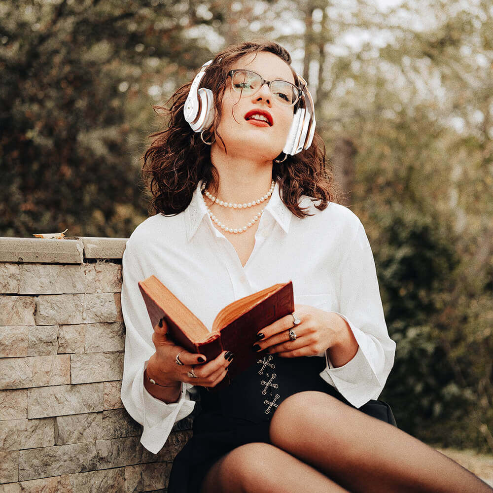 6S Bluetooth Headphones White Gold