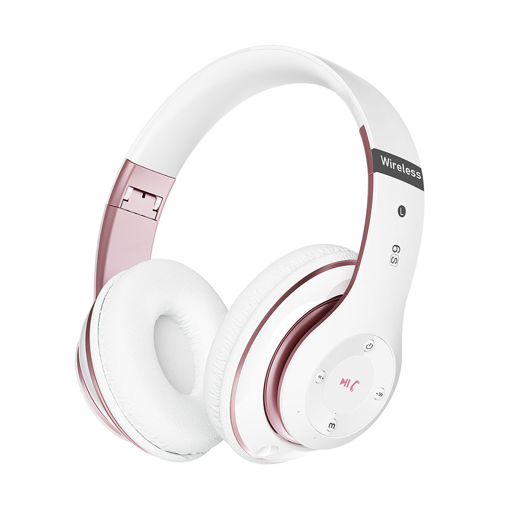 6S Bluetooth Headphones White Rose Gold