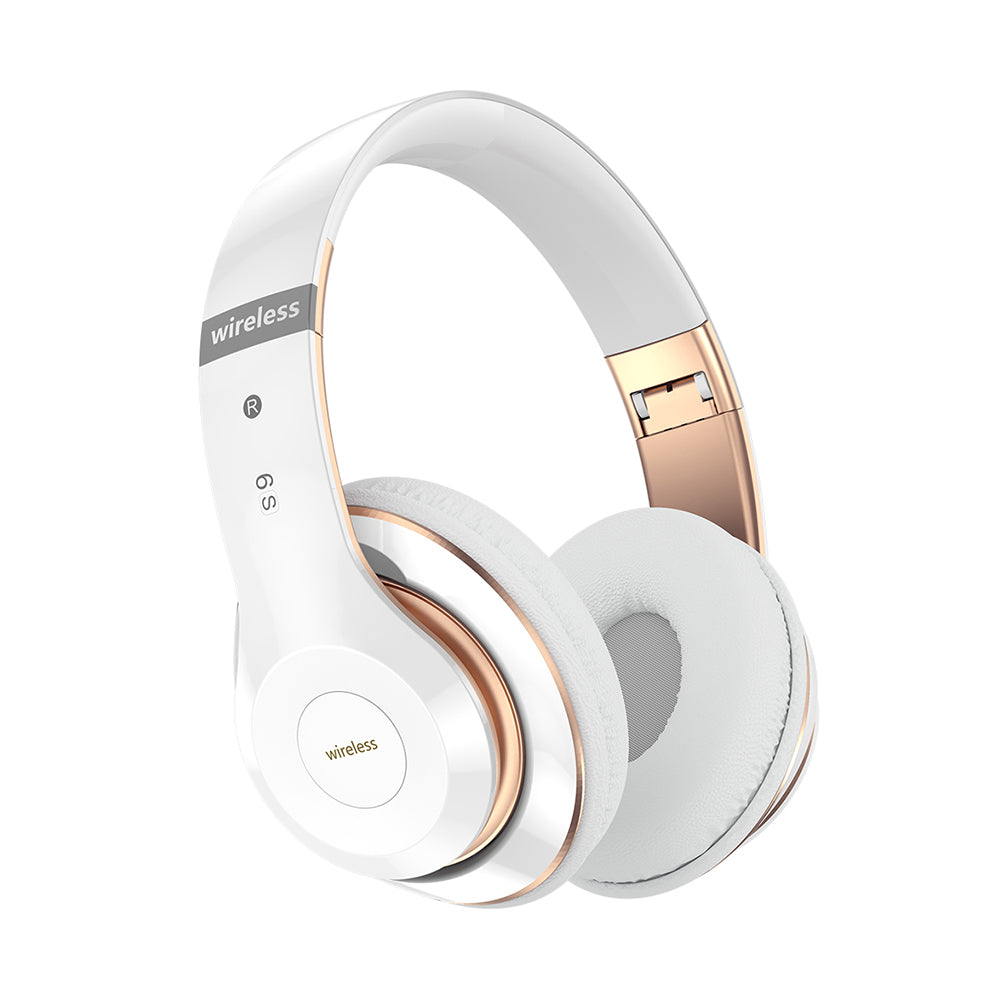 6S Bluetooth Headphones White Gold