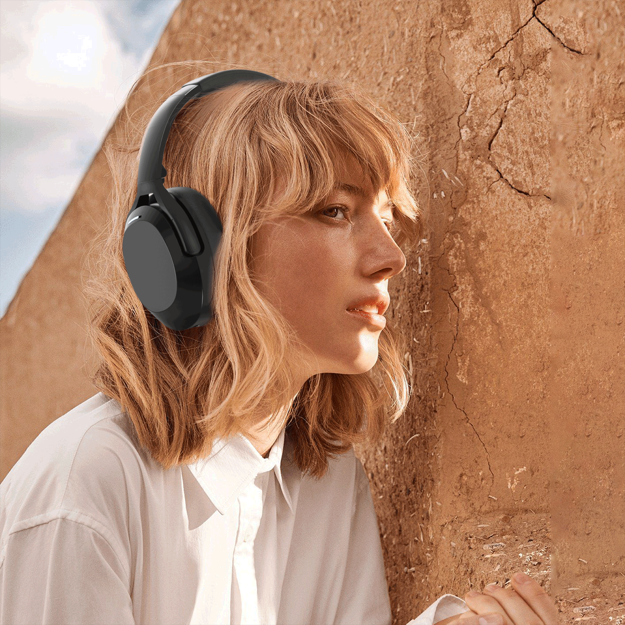 Active Noise Cancelling Headphones for Adults, 120H Playtime Over Ear Headphones Bluetooth Wireless with Mic, Foldable Bluetooth Headphones with Deep Bass, Fast Charging for Home Travel Office