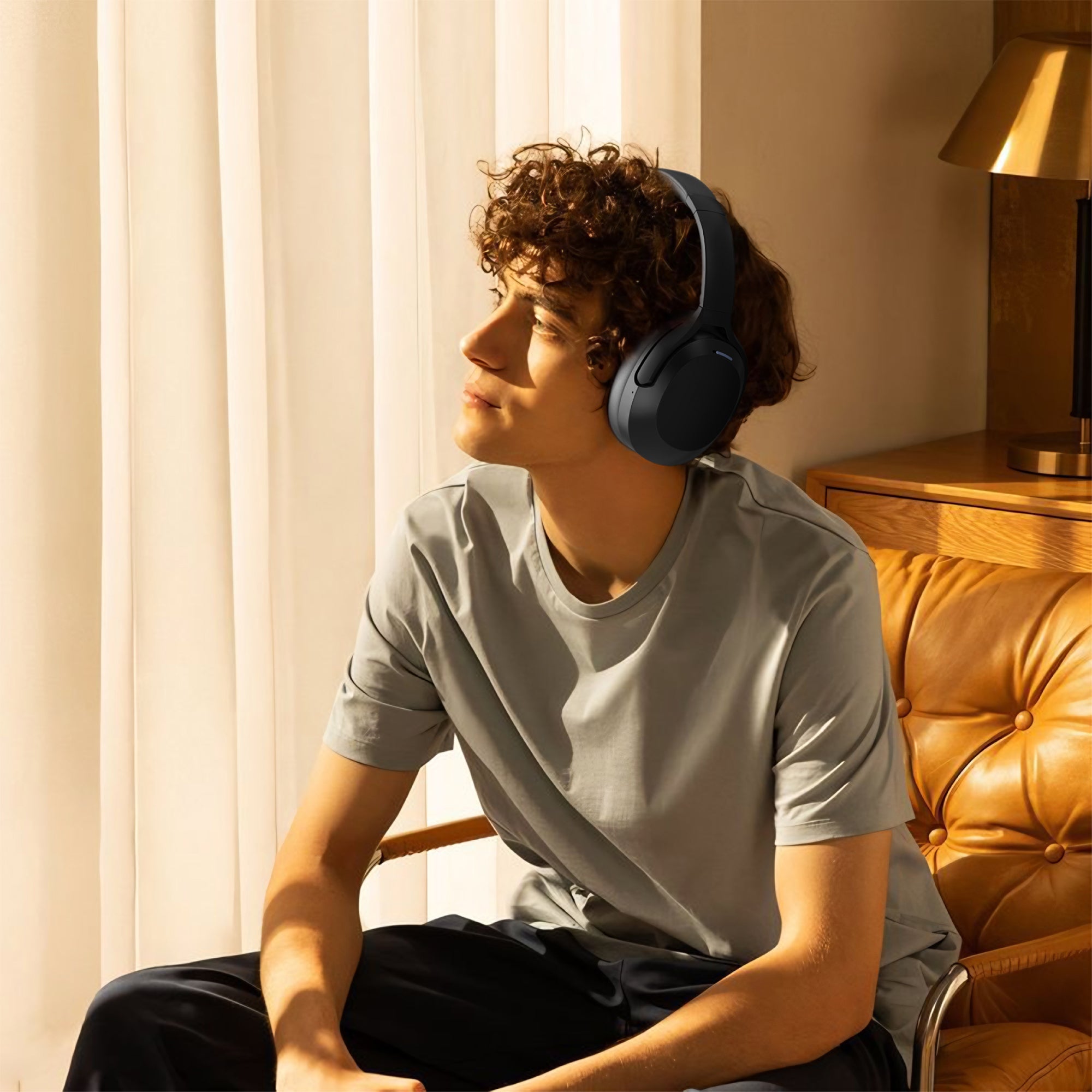 Active Noise Cancelling Headphones for Adults, 120H Playtime Over Ear Headphones Bluetooth Wireless with Mic, Foldable Bluetooth Headphones with Deep Bass, Fast Charging for Home Travel Office