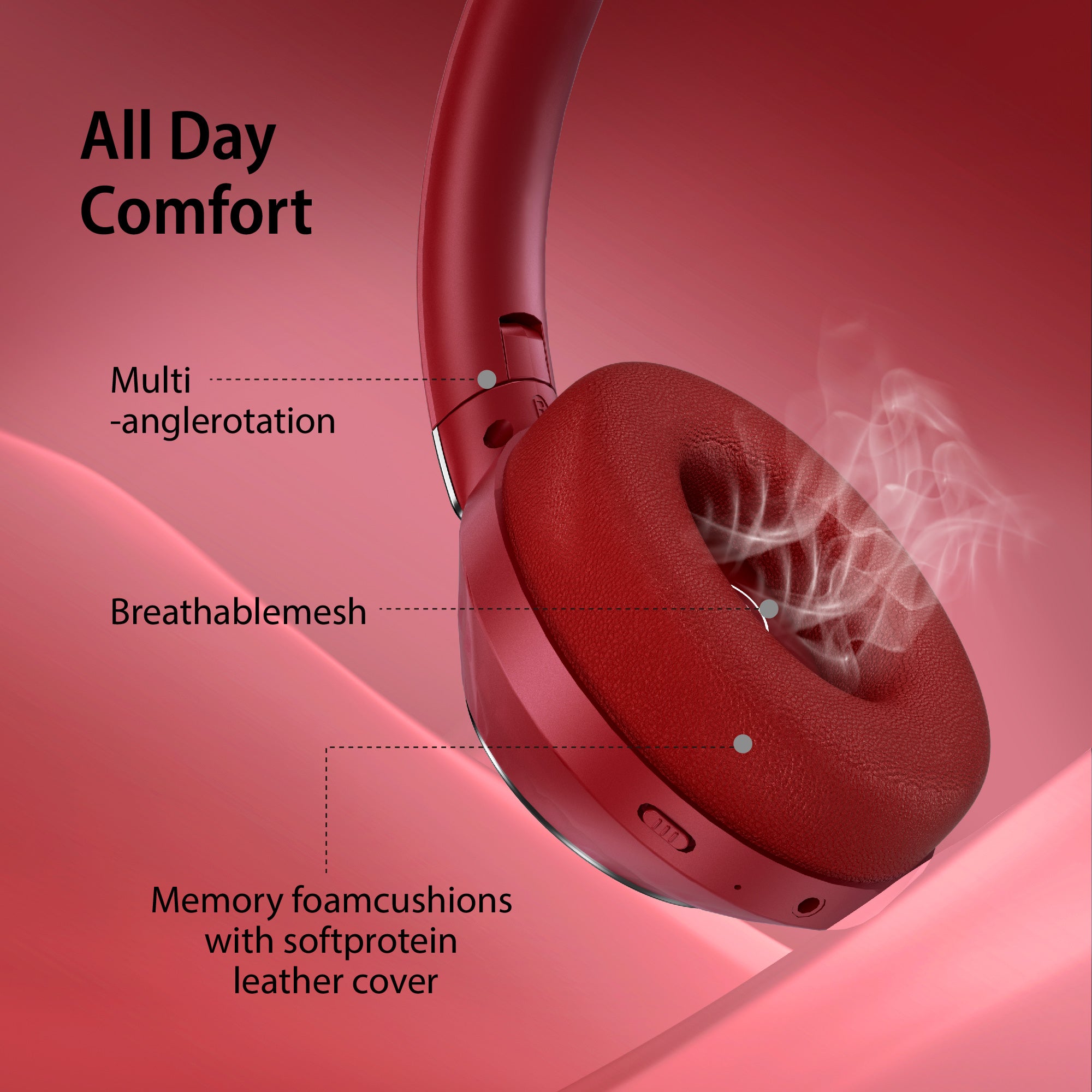 EAORUL H30 Noise Cancelling  (Red)