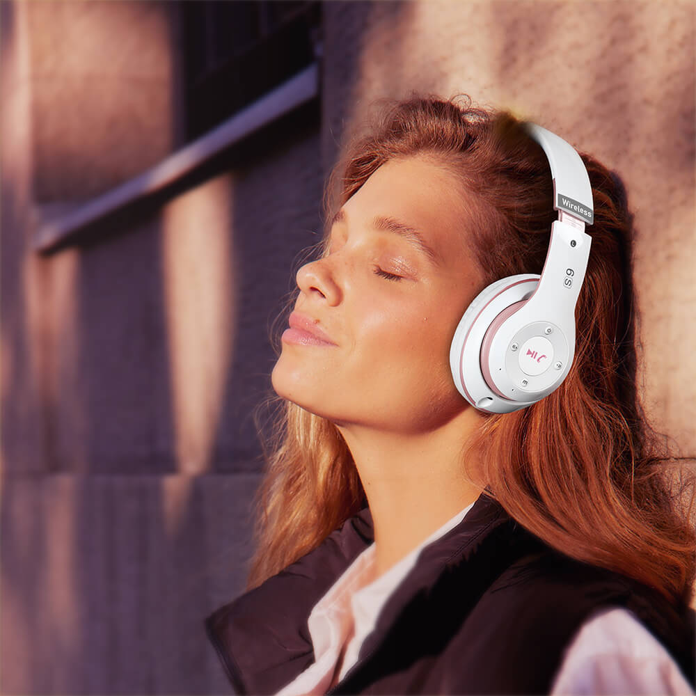 6S Bluetooth Headphones White Rose Gold