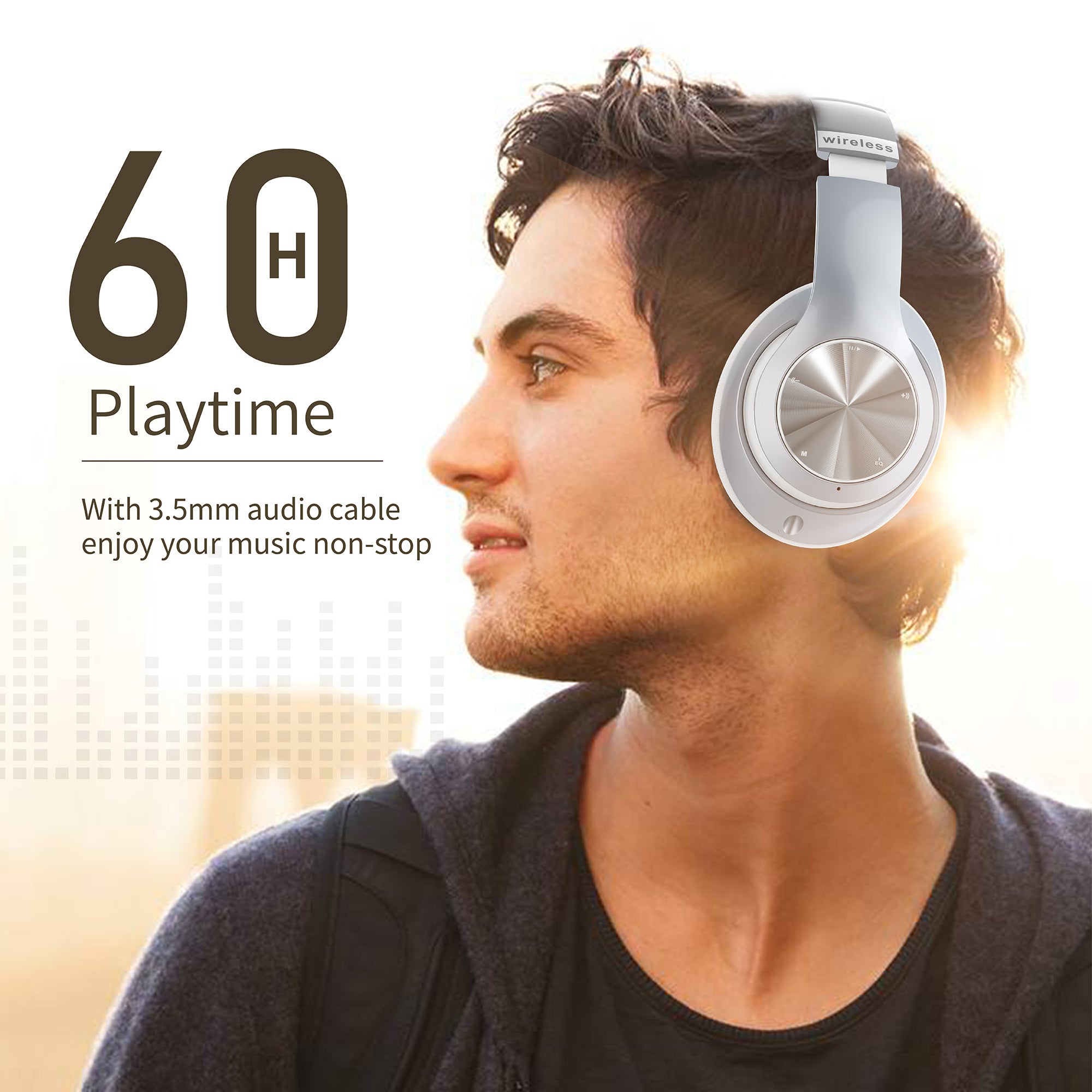 9S Bluetooth Headphones Silver